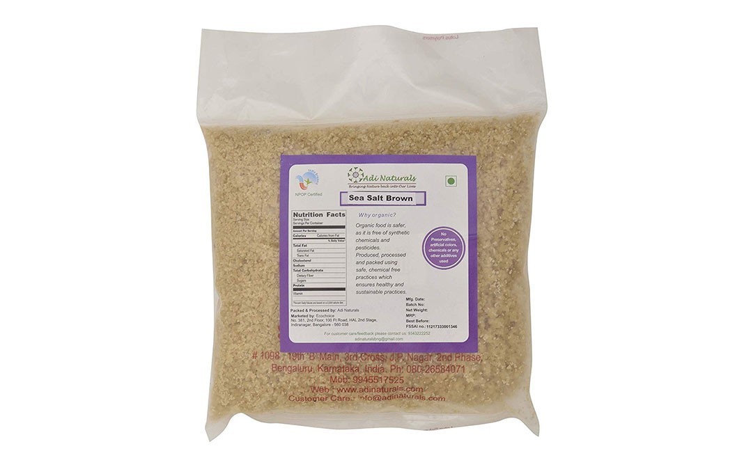 Adi Naturals Brown Sea Salt    Pack  500 grams